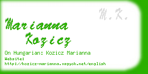 marianna kozicz business card